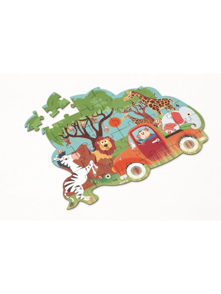 Scratch, Puzzle konturowe Safari 30 elem.