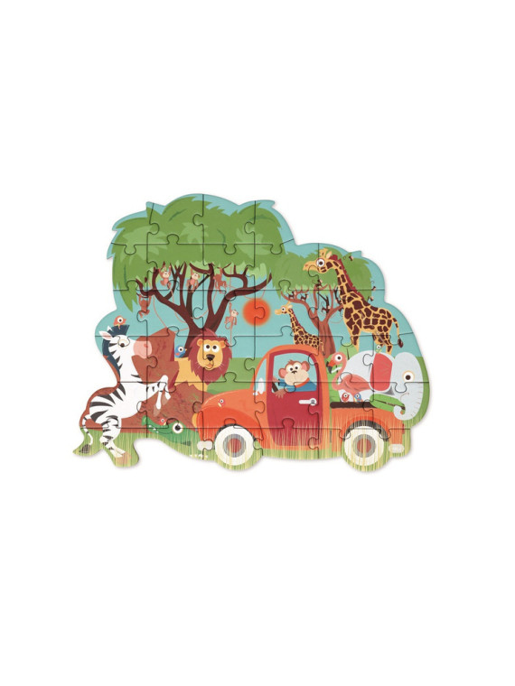 Scratch, Puzzle konturowe Safari 30 elem.