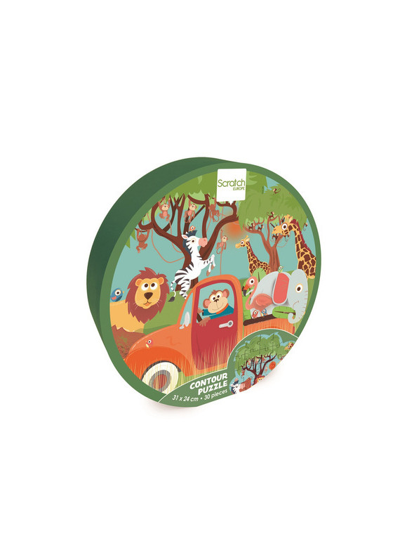 Scratch, Puzzle konturowe Safari 30 elem.