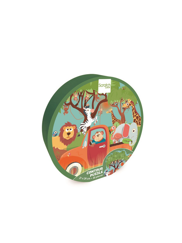 Scratch, Puzzle konturowe Safari 30 elem.