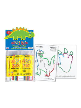 Woskowe sznureczki Wikki Stix - Zestaw PARTY DINO 12 x 12 szt