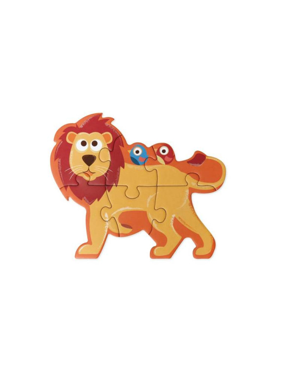 Pierwsze duże puzzle dla dzieci - Scratch 5 Zwierząt Safari