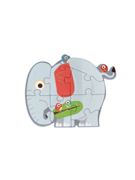 Pierwsze duże puzzle dla dzieci - Scratch 5 Zwierząt Safari