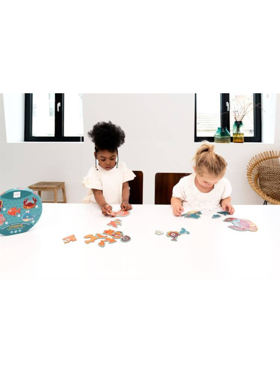 Pierwsze duże puzzle dla dzieci - Scratch 5 Zwierząt Safari