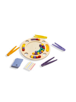 BS Toys, drewniana gra sensoryczna ze szczypcami ZIGZAG
