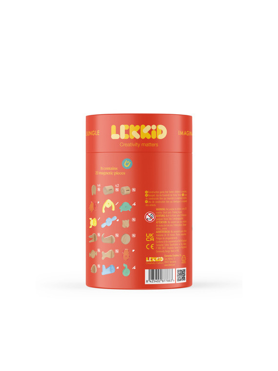 Lekkid, drewniane magnetyczne klocki konstrukcyjne - Dżungla