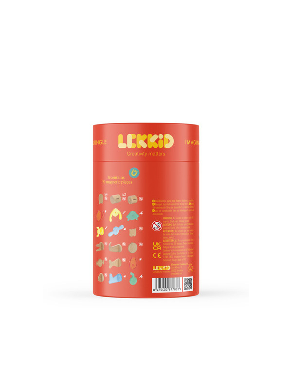 Lekkid, drewniane magnetyczne klocki konstrukcyjne - Dżungla