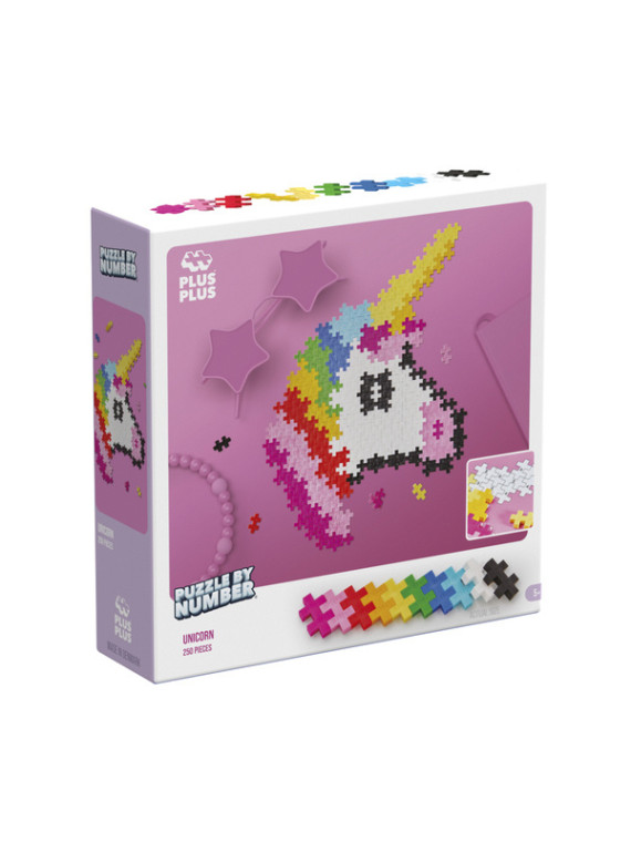 Plus-Plus Mini, Puzzle po numerach 250 szt - Jednorożec