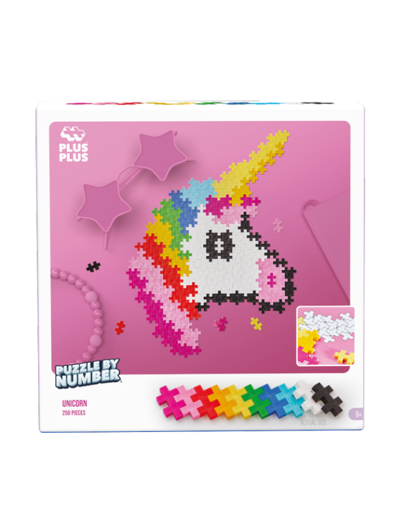 Plus-Plus Mini, Puzzle po numerach 250 szt - Jednorożec