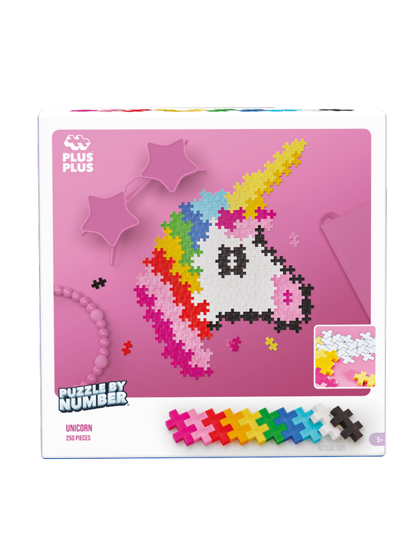 Plus-Plus Mini, Puzzle po numerach 250 szt - Jednorożec