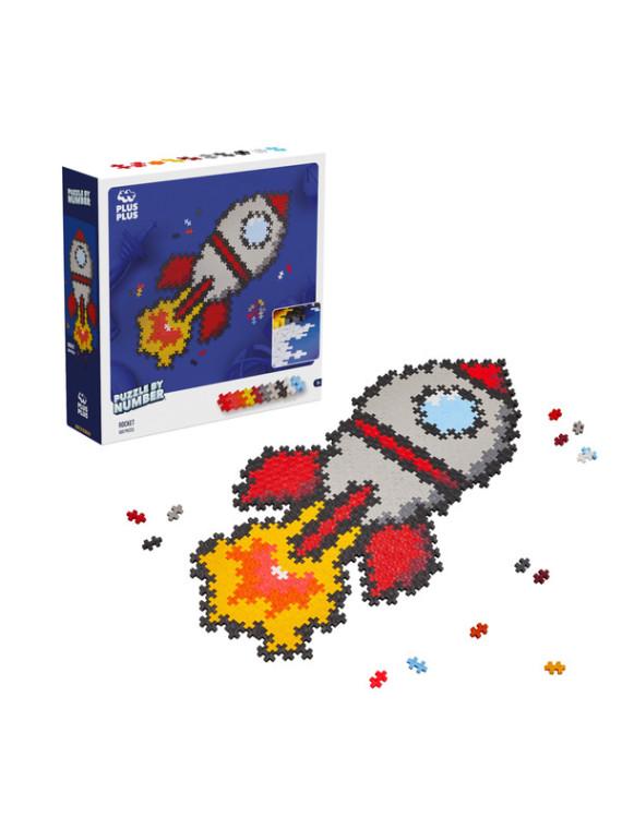 Plus-Plus Mini, Puzzle po numerach 500 szt - Rakieta