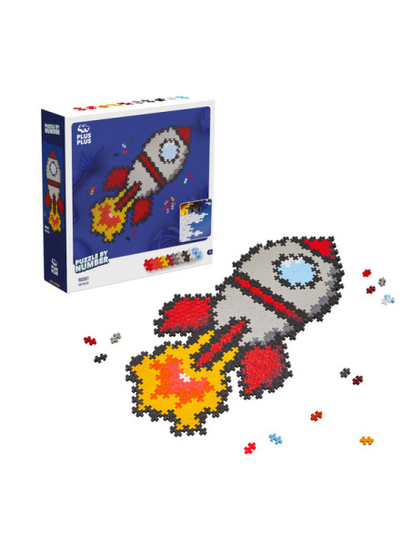 Plus-Plus Mini, Puzzle po numerach 500 szt - Rakieta