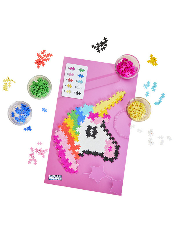 Plus-Plus Mini, Puzzle po numerach 250 szt - Jednorożec