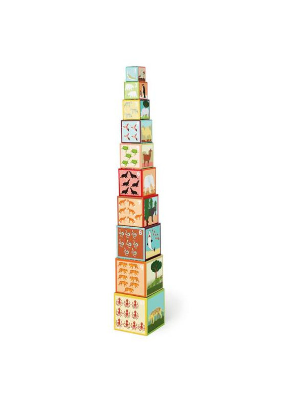 Scratch, 2 w 1 Piramida edukacyjna i Quiz puzzle z okienkiem - Zwierzęta 10 el.