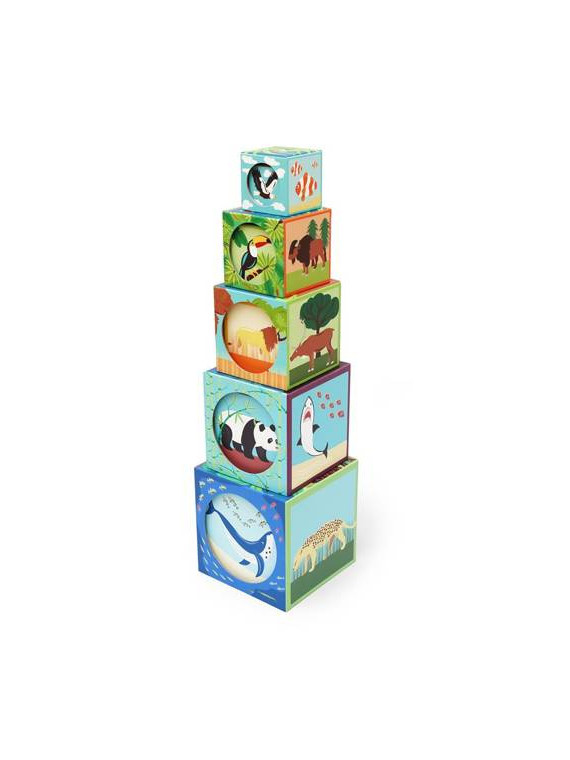 Scratch, 2 w 1 Piramida edukacyjna i Quiz puzzle z okienkiem - Zwierzęta 10 el.