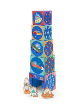 Drewniana piramida edukacyjna dla dzieci - Scratch Kosmos