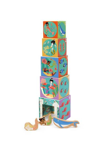 Scratch, Piramida edukacyjna i drewniane figurki OCEAN