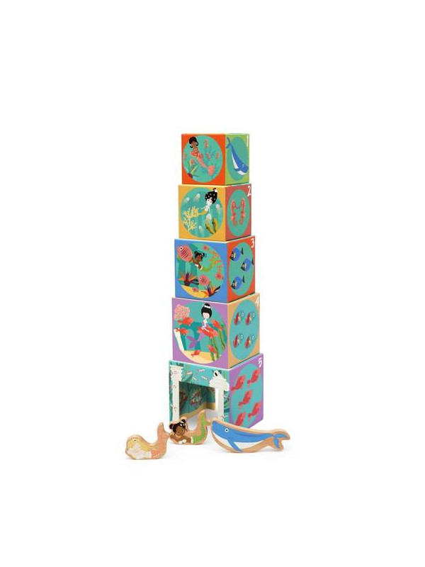 Scratch, Piramida edukacyjna i drewniane figurki OCEAN