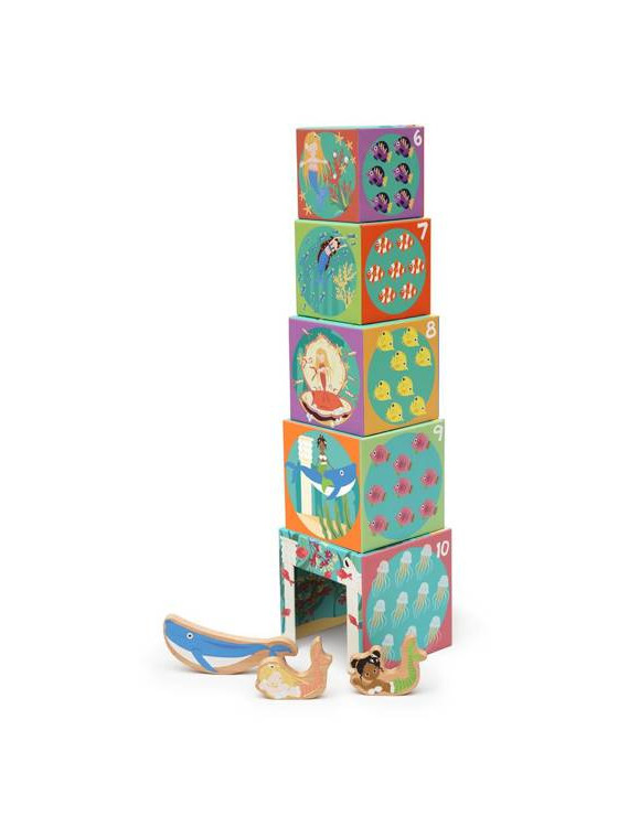Scratch, Piramida edukacyjna i drewniane figurki OCEAN