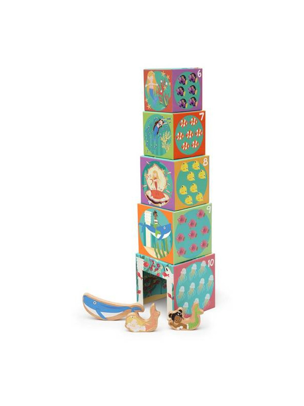 Scratch, Piramida edukacyjna i drewniane figurki OCEAN