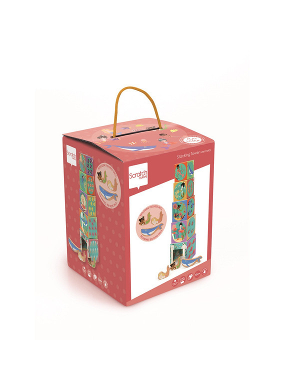 Scratch, Piramida edukacyjna i drewniane figurki OCEAN