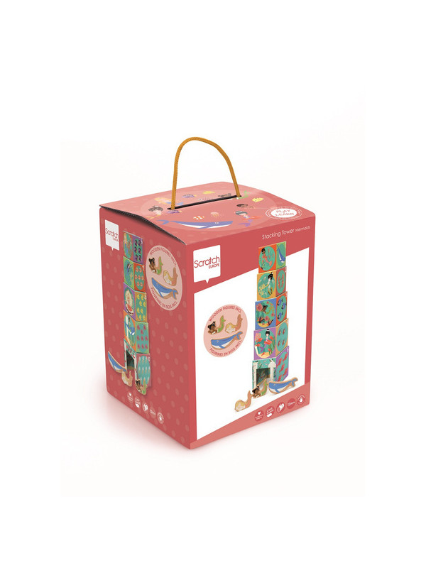 Scratch, Piramida edukacyjna i drewniane figurki OCEAN