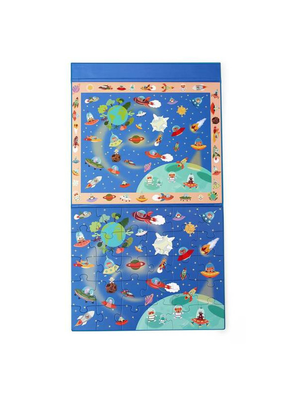 Scratch, 2 w 1 Puzzle magnetyczne i gra obserwacyjna - Kosmos 30 el.