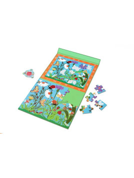 Scratch, 2 w 1 Puzzle magnetyczne i gra Szukaj z lupą - Robaczki 30 el.