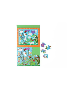 Scratch, 2 w 1 Puzzle magnetyczne i gra Szukaj z lupą - Robaczki 30 el.