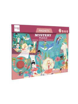 Scratch, 2 w 1 Puzzle magnetyczne i gra Szukaj z lupą - Syrenki 30 el.
