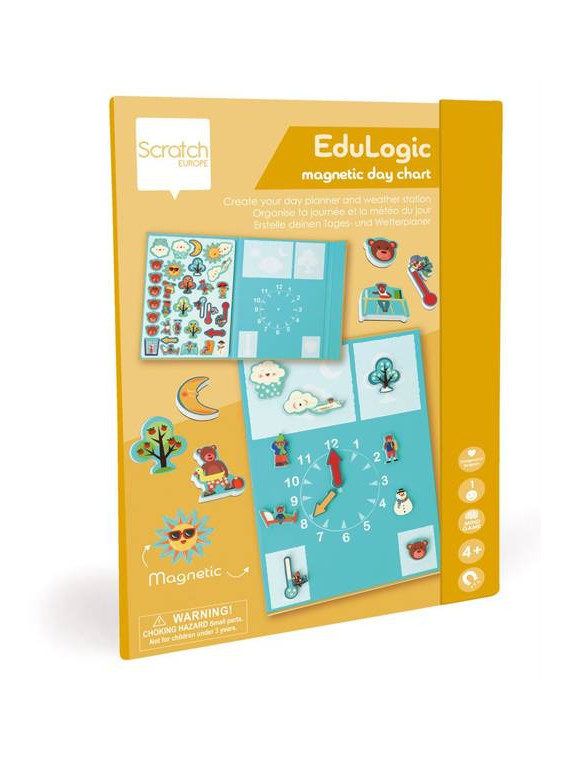 Scratch, magnetyczna układanka - kształty i kolory  Zegar i pogoda
