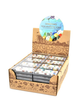 Kolekcja 15 szt kamieni w gablotce (display 48 szt)