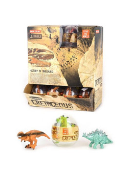 Figurki dinozaurów w jajku  8cm  - display 32 szt