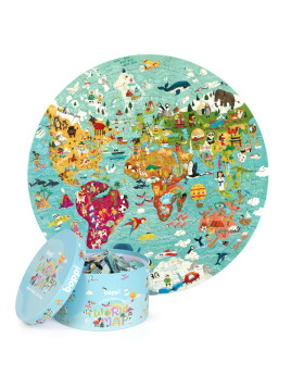 Puzzle Okrągłe Boppi Mapa Świata 150 Elementów USZKODZONE OPAKOWANIE RABAT 10%