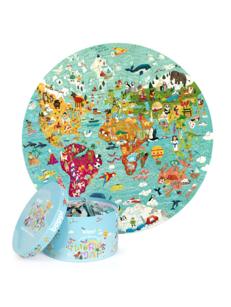 Puzzle Okrągłe Boppi Mapa Świata 150 Elementów USZKODZONE OPAKOWANIE RABAT 10%