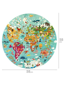 Puzzle Okrągłe Boppi Mapa Świata 150 Elementów USZKODZONE OPAKOWANIE RABAT 10%