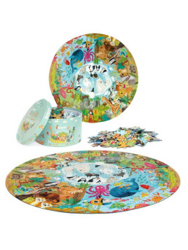 Okrągłe puzzle dla dzieci 58 cm - Boppi Zwierzęta Świata 150 el  USZKODZONE OPAKOWANIE RABAT 10%