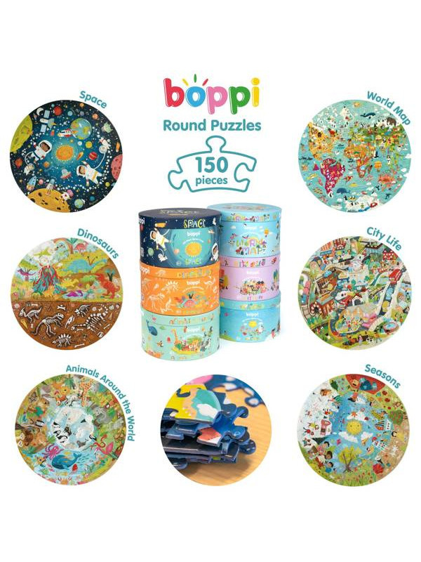 Puzzle Okrągłe Boppi Mapa Świata 150 Elementów USZKODZONE OPAKOWANIE RABAT 10%