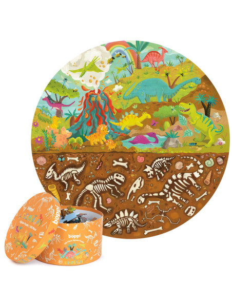 BOPPI, Puzzle okrągłe 58 cm - Dinozaury 150 elem.