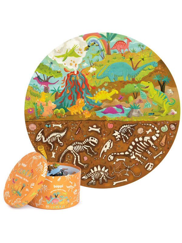 BOPPI, Puzzle okrągłe 58 cm - Dinozaury 150 elem.
