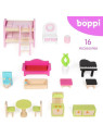 BOPPI, Drewniany domek z balkonem dla lalek  - 3 piętra