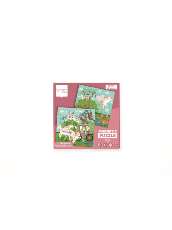 Scratch, Puzzle magnetyczne - książka podróżna Księżniczki 2 obrazki 40 elem.