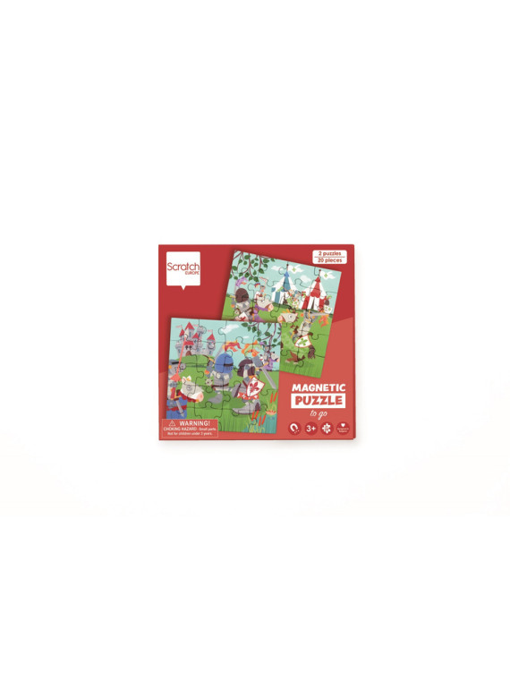Scratch, Puzzle magnetyczne - książka podróżna Rycerze 2 obrazki 40 elem.