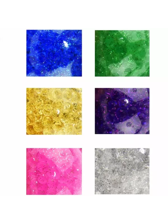 Sensoryczny gniotek z kulkami 7 cm (6 kolorów) - display 12 szt