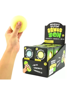 Sensoryczny gniotek NEON świecący w ciemności 7 cm (6 kolorów) - display 12 szt