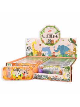 Gra wodna 15 cm/2 przyciski/4 wzory -  Dzikie zwierzątka  - display 24 szt