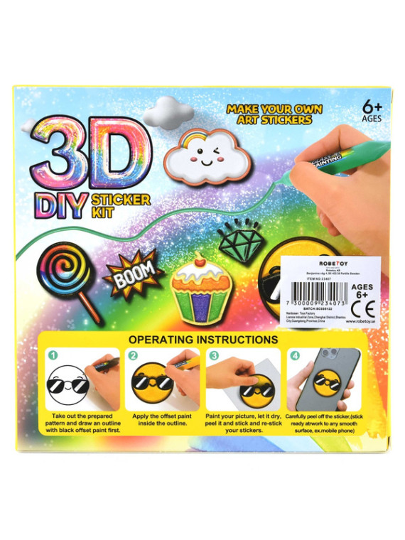 Kolorowe markety dla dzieci do malowania 3D - 10 sztuk USZKODZONE OPAKOWANIE RABAT 10%
