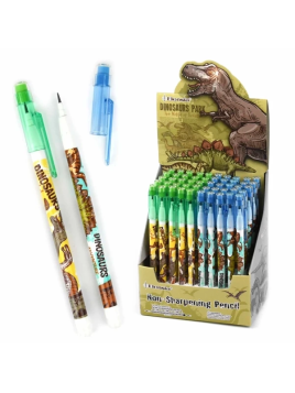Ołówek bez temperowania z wymiennymi wkładami - Dino - mix kolorów