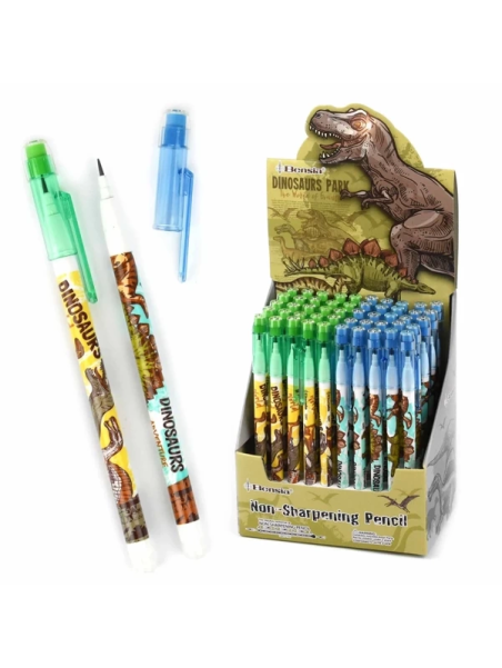 Ołówek bez temperowania z wymiennymi wkładami - Dino - mix kolorów