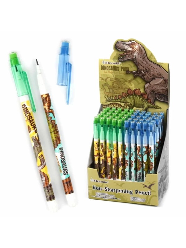 Ołówek bez temperowania z wymiennymi wkładami - Dino - mix kolorów